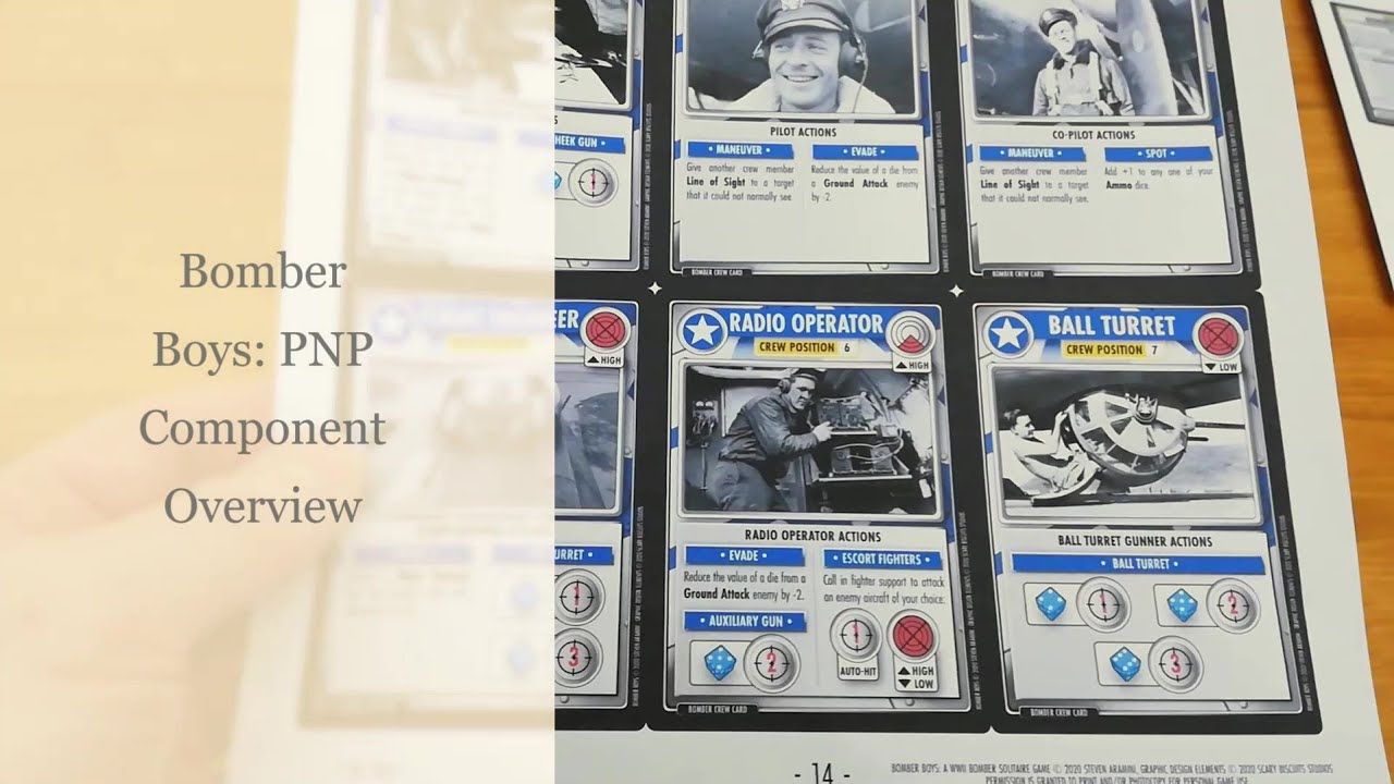Bomber Boys (Free solo PnP game) -  Component Overview - Diagonal Move