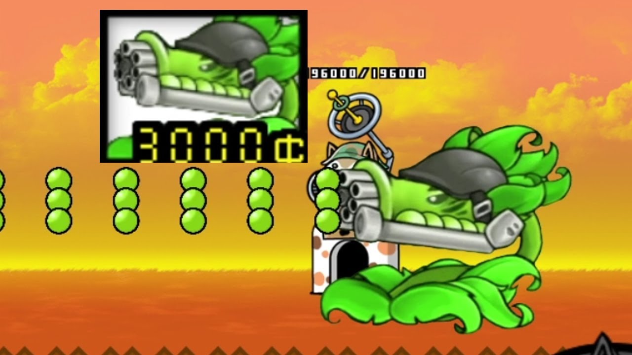 the battle cat Gatling Pea Turret