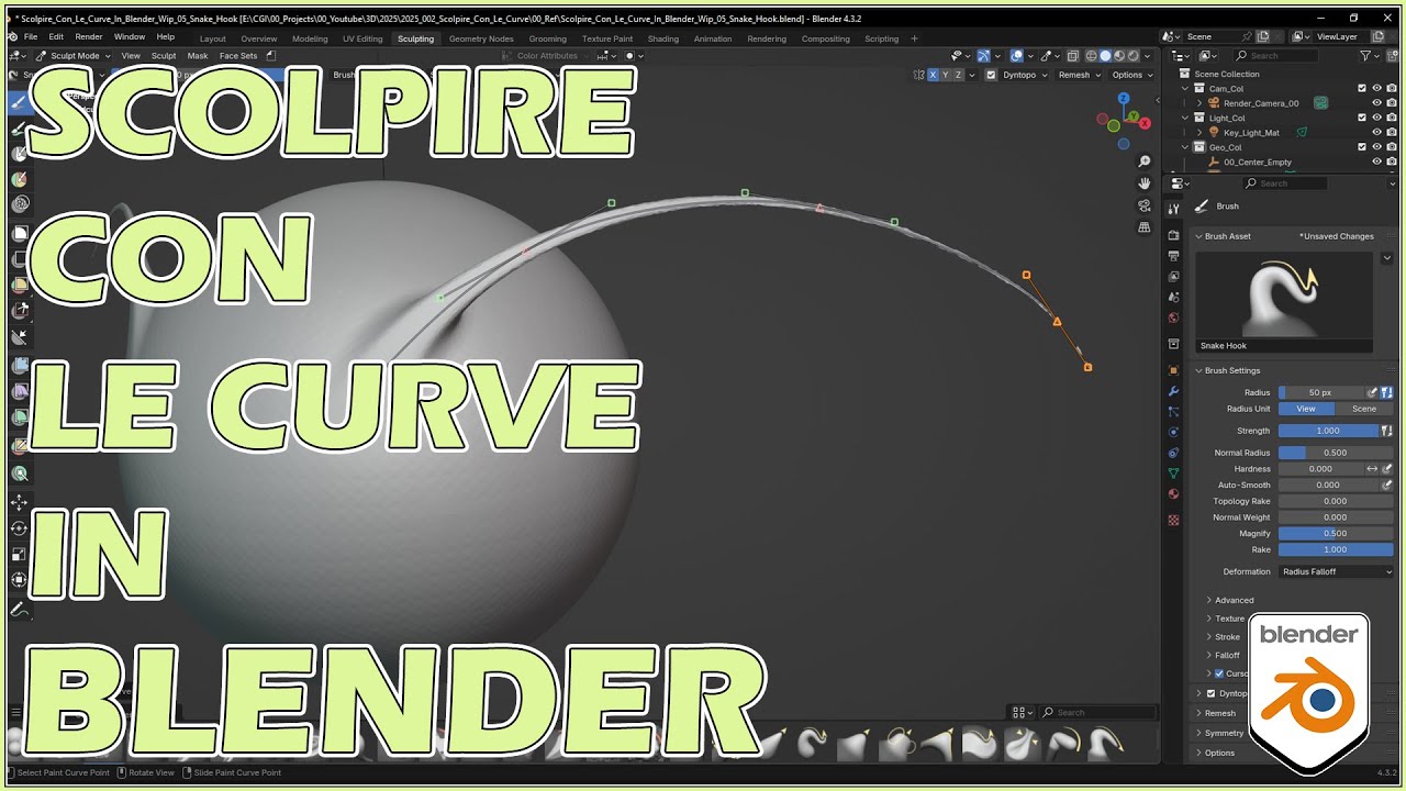 Come scolpire con le curve In Blender