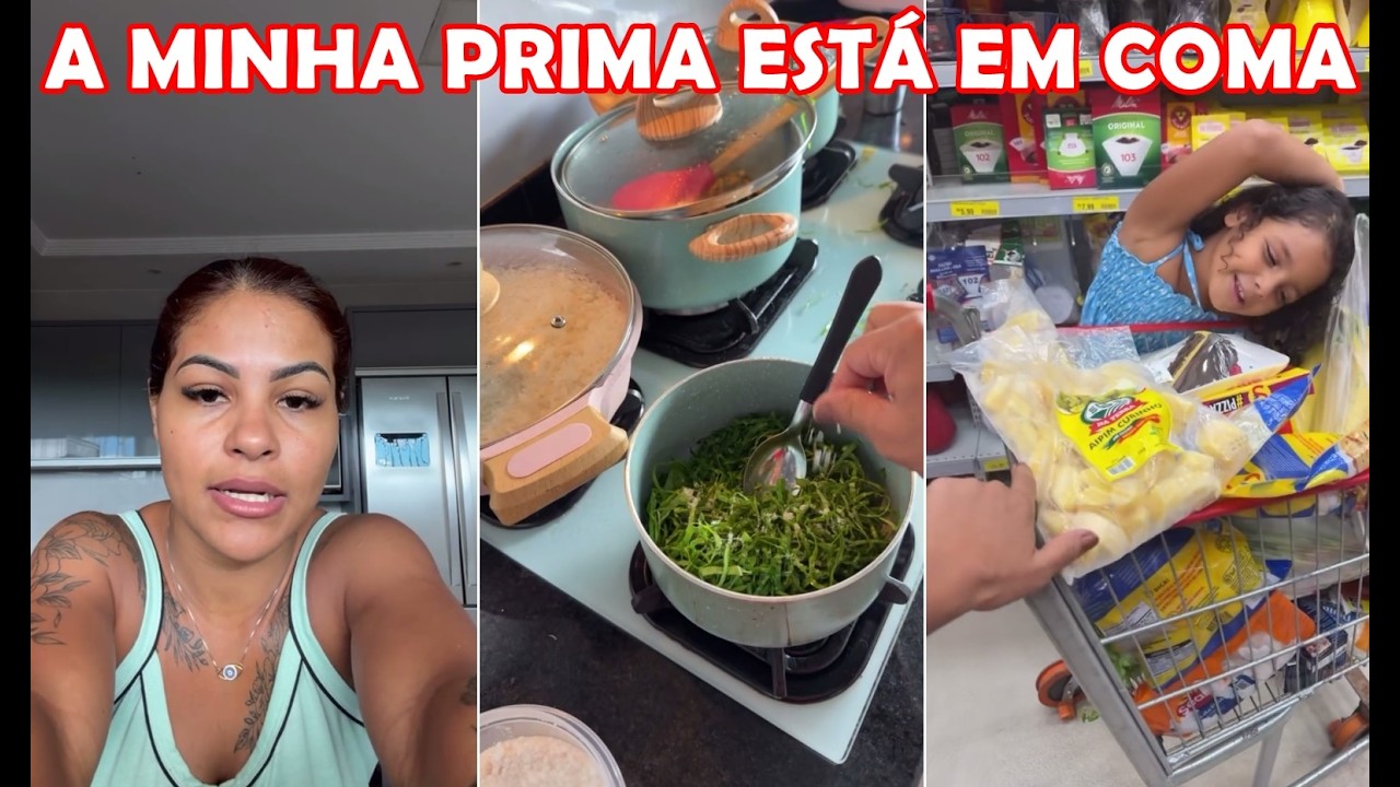 Gleici Souza: preparando o almoço + Minha prima está em coma + Fui no mercado