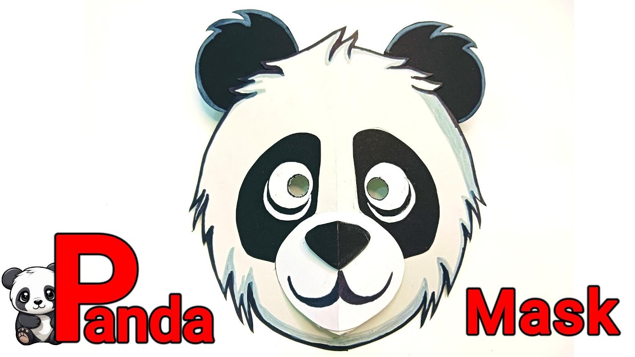 how to make panda mask | panda mask making with paper | panda craft | animal craft | animal mask