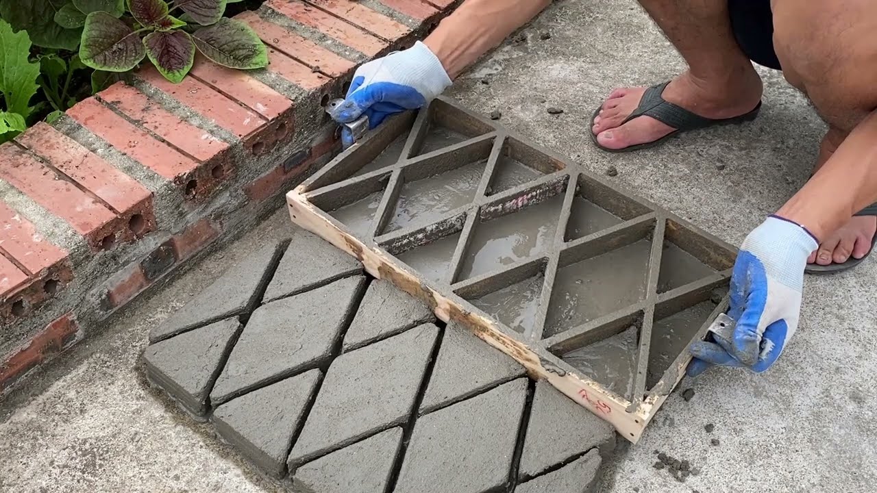 Creating brick molds from wood - Making decorative bricks for the garden