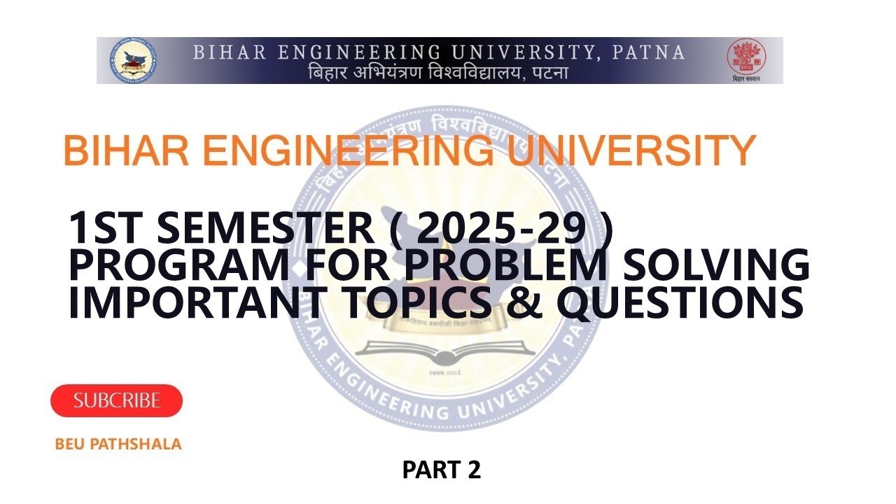 BEU Patna l PPS Important Topics and Questions l #beupatna #biharengineeringuniversity 