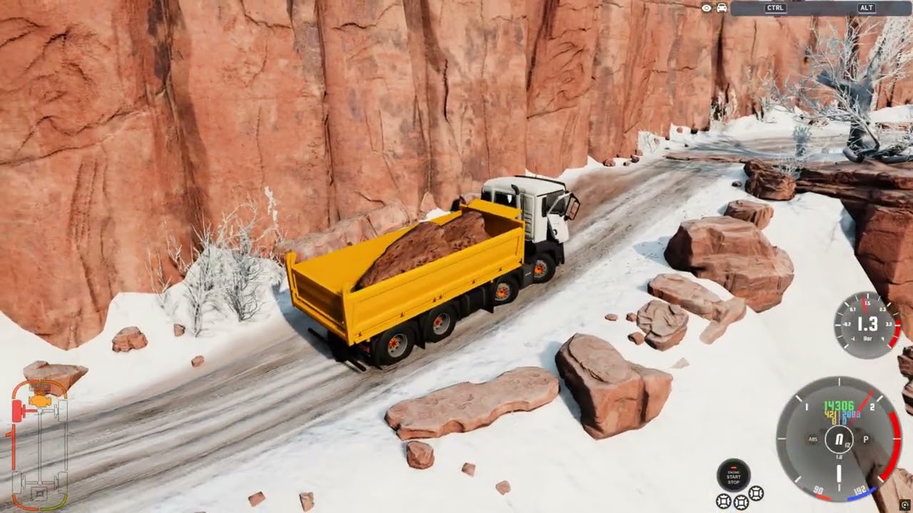 Extreme Heavy Truck Crash on Icy Mountain Road | BeamNG.drive