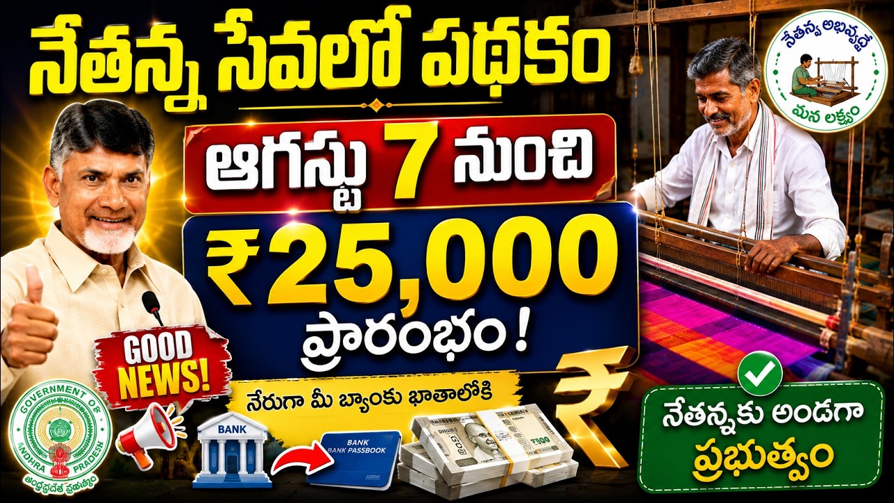 నేతన్న సేవలో పథకం ఆగస్టు 7 నుంచి ₹25,000 ప్రారంభం! | Andra Chenetha Rangam |