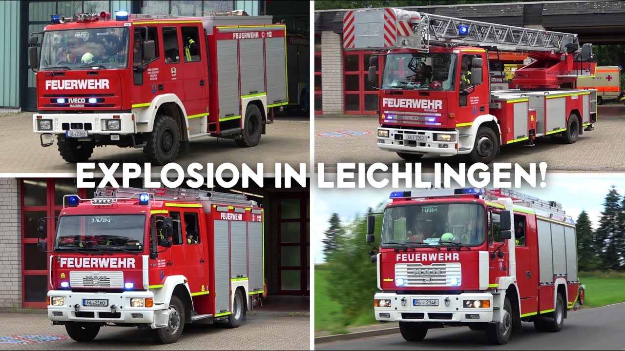 [AUSR&Uuml;CKEN W&Auml;HREND SIRENENALARM!] - Einsatzfahrten Feuerwehr LEICHLINGEN & DRK zur Explosion -