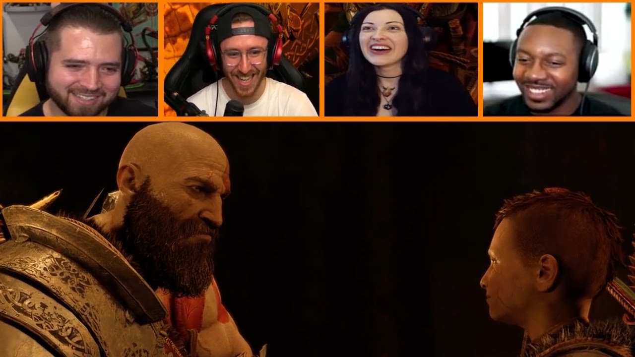 Let's Players Reaction To Kratos And Atreus Sharing A Moment | God Of War (PS4)