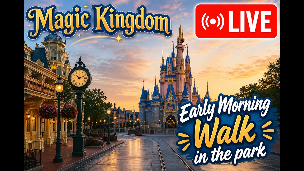 🔴 LIVE: Magic Kingdom Morning Walk | Main Street, U.S.A. Before the CrowdsDescription:
