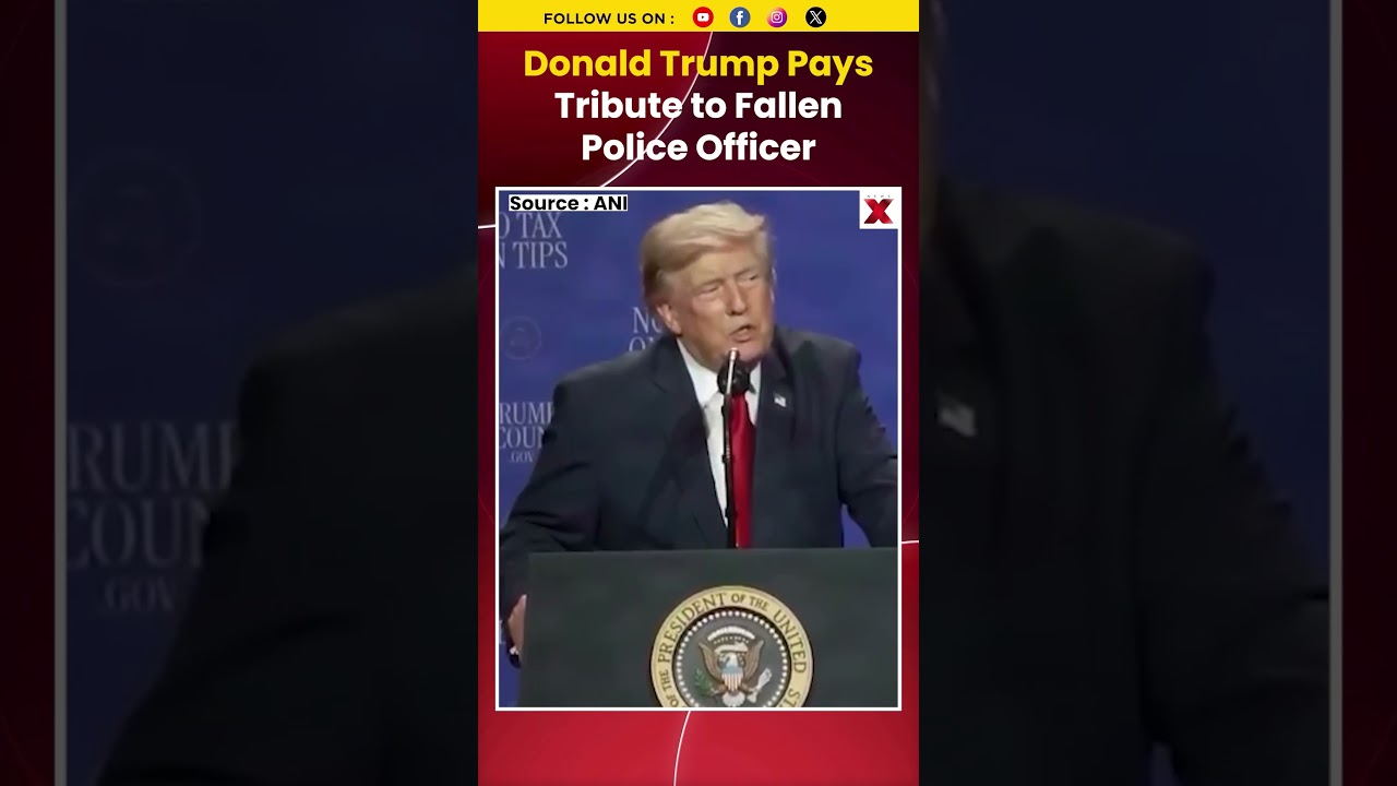 #watch | 'Died a Hero': Donald Trump Honors Police Officer Killed in Line of Duty #shorts