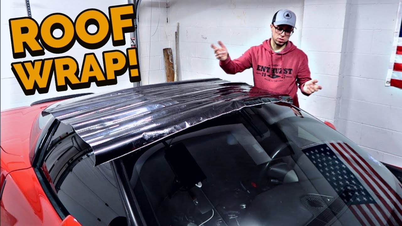 First time wrapping a roof (Carbon Fiber)... and it was on a Corvette!