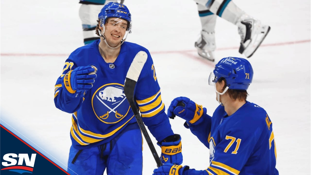 Sabres' Jack Quinn Buries Three Times vs. Sharks For First Career Hat Trick