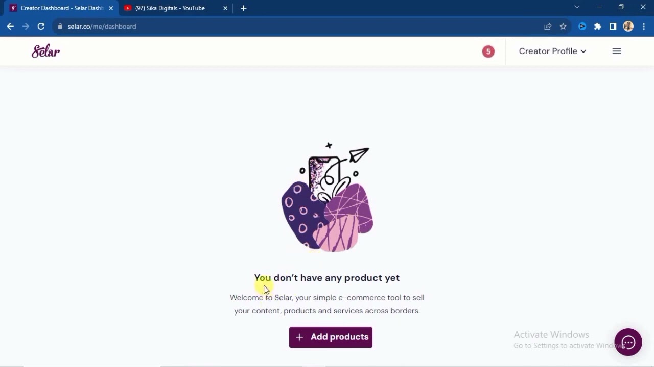 Create selar account 