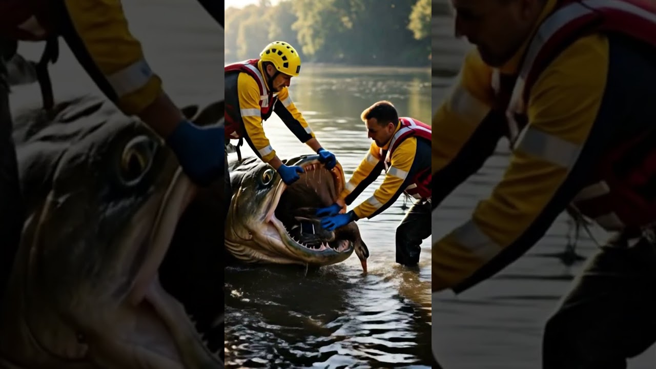 Dramatic Rescue Duck Saved from Giant Fish&rsquo;s Mouth!