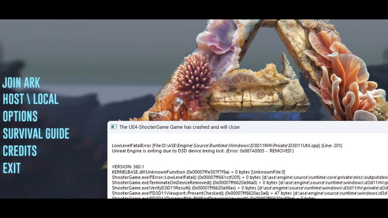Исправлена ​​фатальная ошибка ARK Survival Evolved/LowLevelFatalError. Игра UE4-ShooterGame вылет...