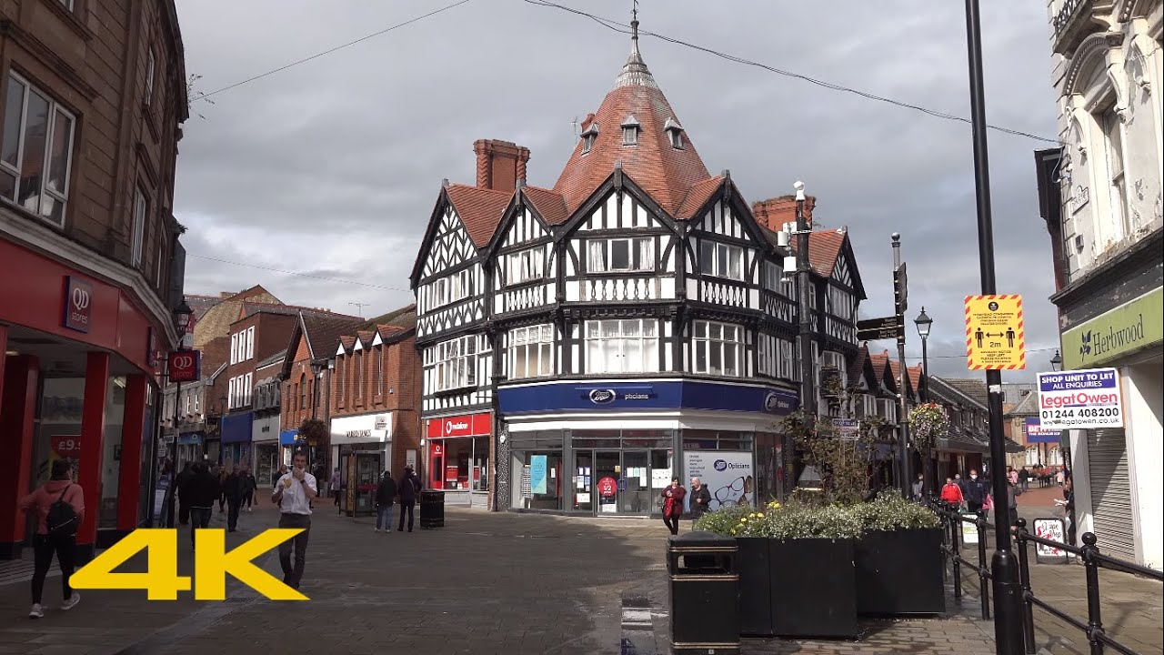 Wrexham Walk: Town / City Centre【4K】