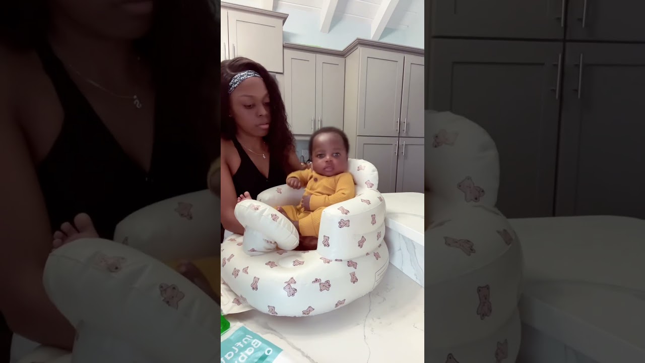 Amazon Inflatable baby seat! Perfect for busy moms 🧸🦕💙#amazon #amazonfinds #baby #babyboy