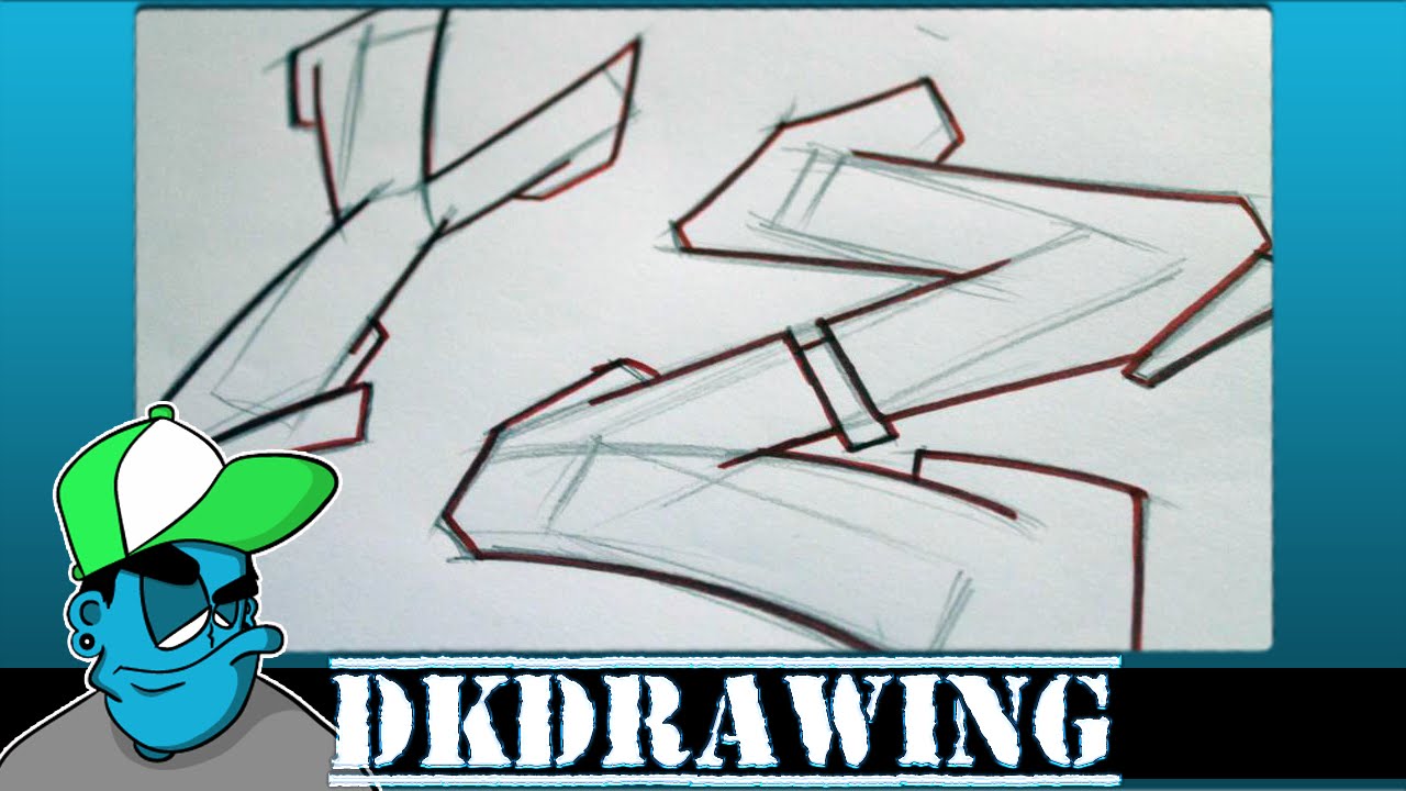 Graffiti Tutorial for beginners - How to draw cool letters Y & Z