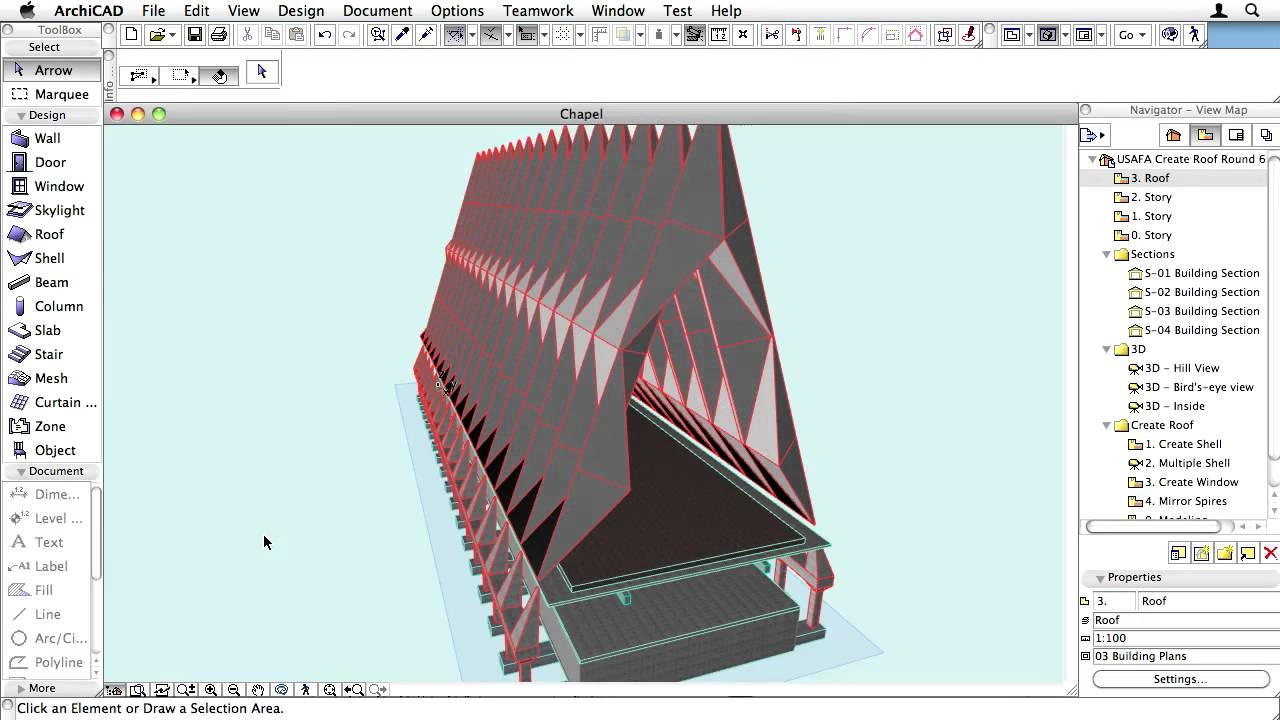 Classics modeled with ArchiCAD - SOM - USAFA Cadet Chapel