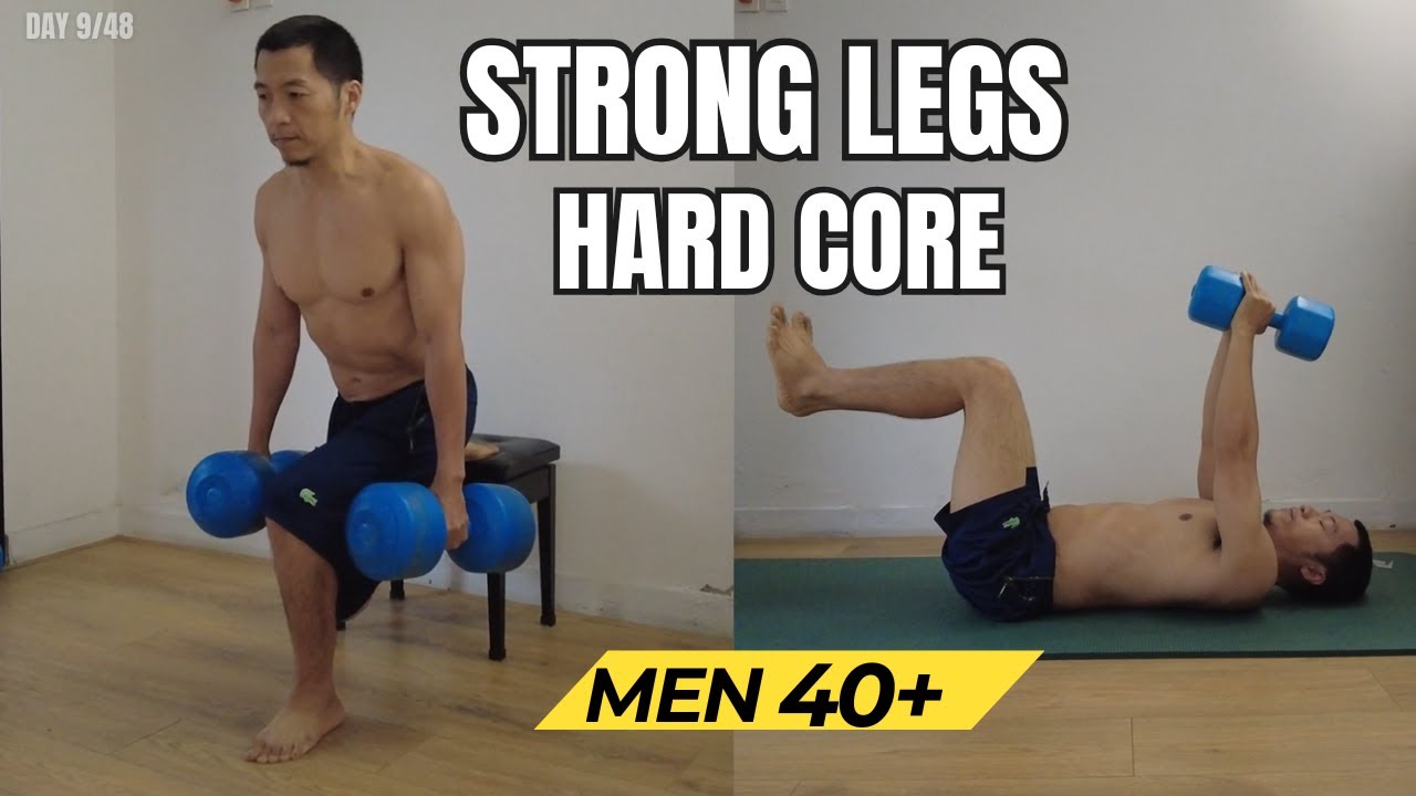 LEGS & CORE WORKOUT for Men 40+ | Day 9 Bulgarian Split Squat, RDL & Dead Bug (Dumbbells)