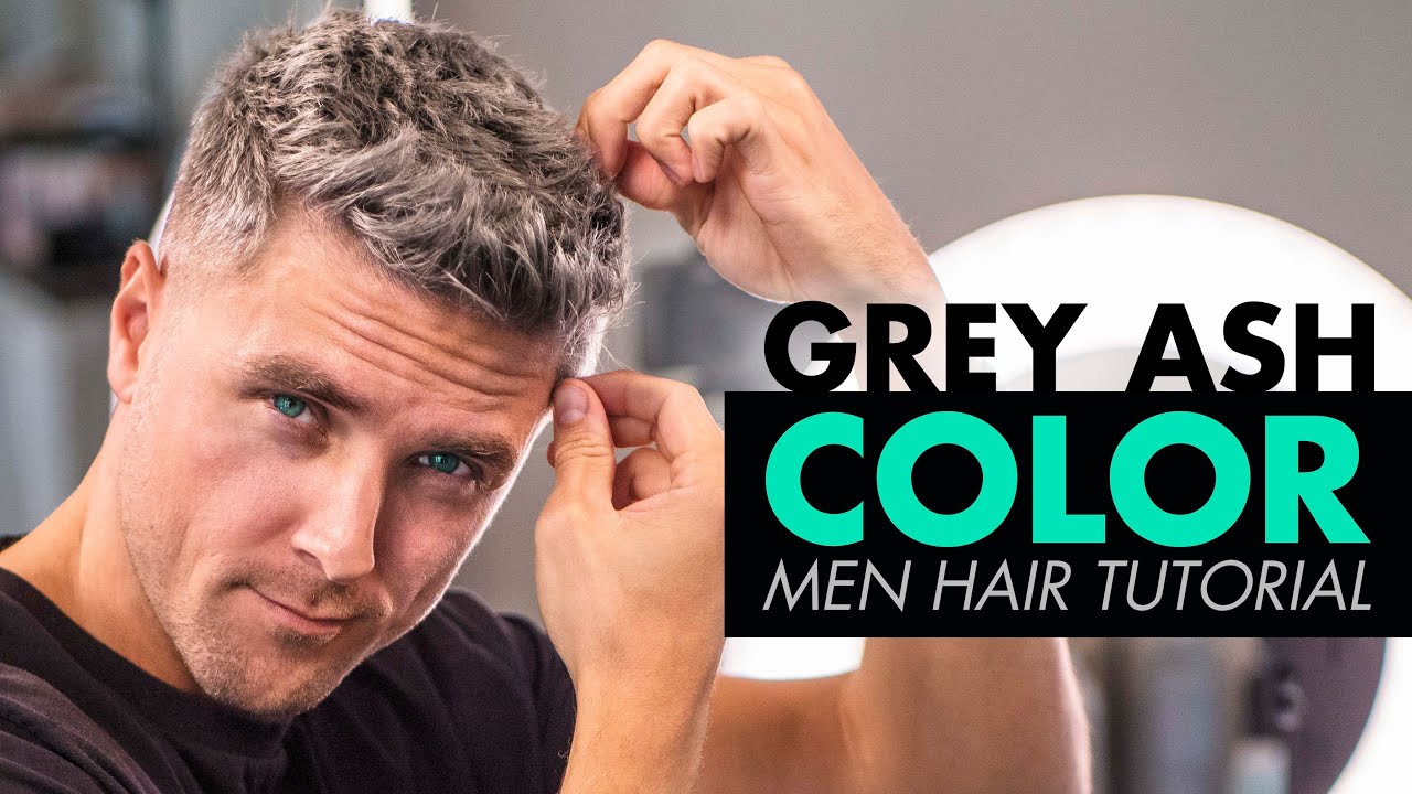Mens Hair Color Tutorial - Grey Hairstyle Transformation