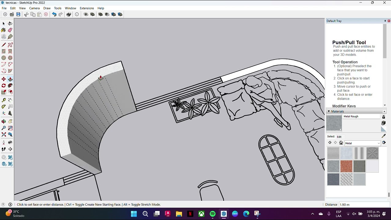MUROS CURVOS EN SKETCHUP