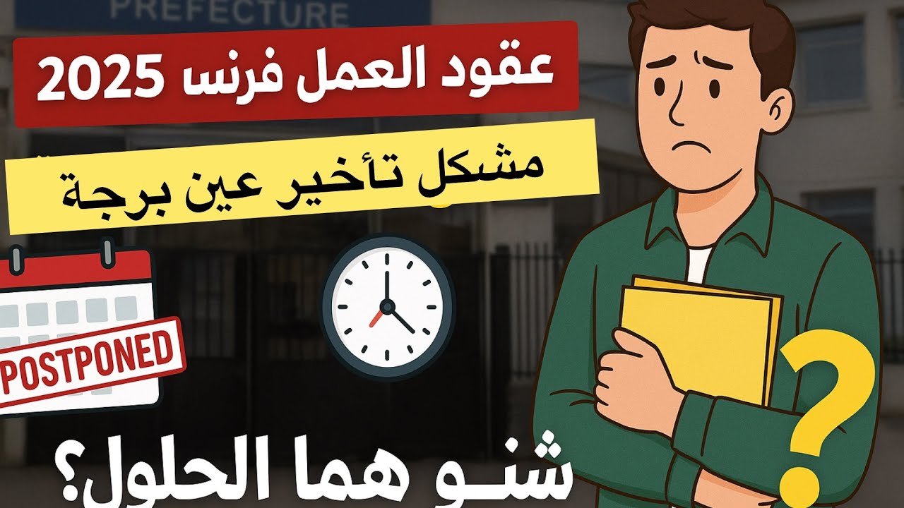 جديد فين وصلو مواعيد عقود العمل فرنسا 2025، مشكل تأخير عين برجة وشنو هما الحلول ؟