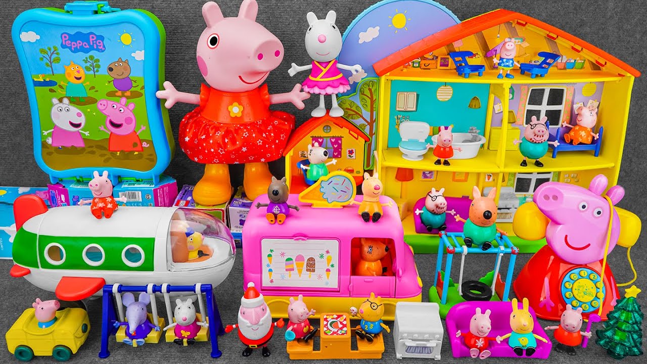 103 Minutes Satisfying with Unboxing Cute Peppa Pig House, Peppa Pig Ice Cream Truck Playset