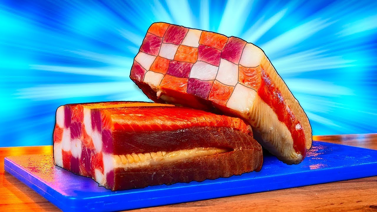 Incroyable Rouleau D'échecs Au Poisson (Saumon, Thon, Flétan) Selon La Gastronomie Moléculaire