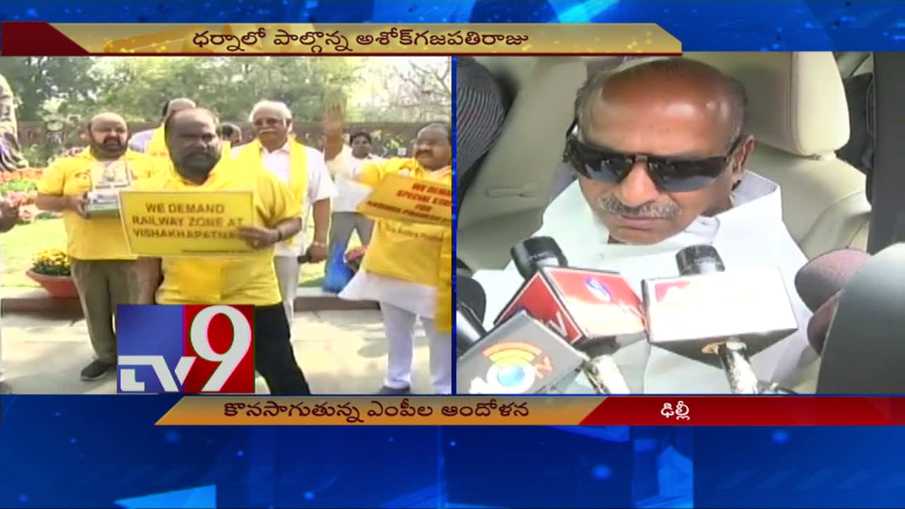 TDP MPs continue protest in Delhi for AP Special Status - TV9