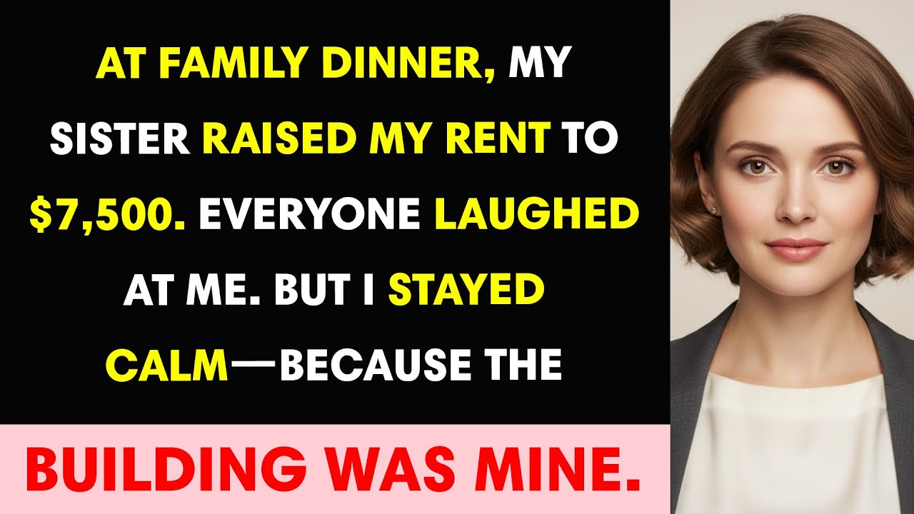 At Family Dinner, My Sister Raised My Rent to $7,500. Everyone Laughed at Me. But I Stayed Calm—
