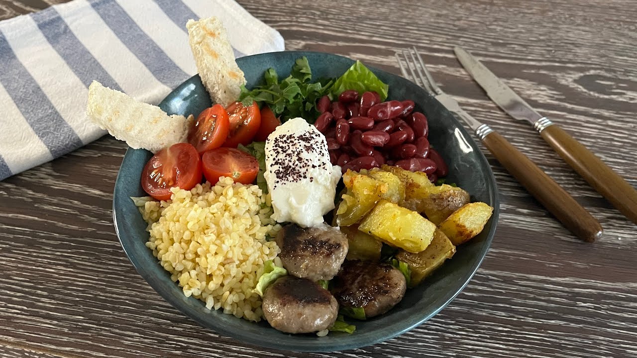 Big Chef Köfteli Bowl Tarifi | Sağlıklı Köfteli Kase | Bowl Yapımı | Red Beans and Meatball Bowl