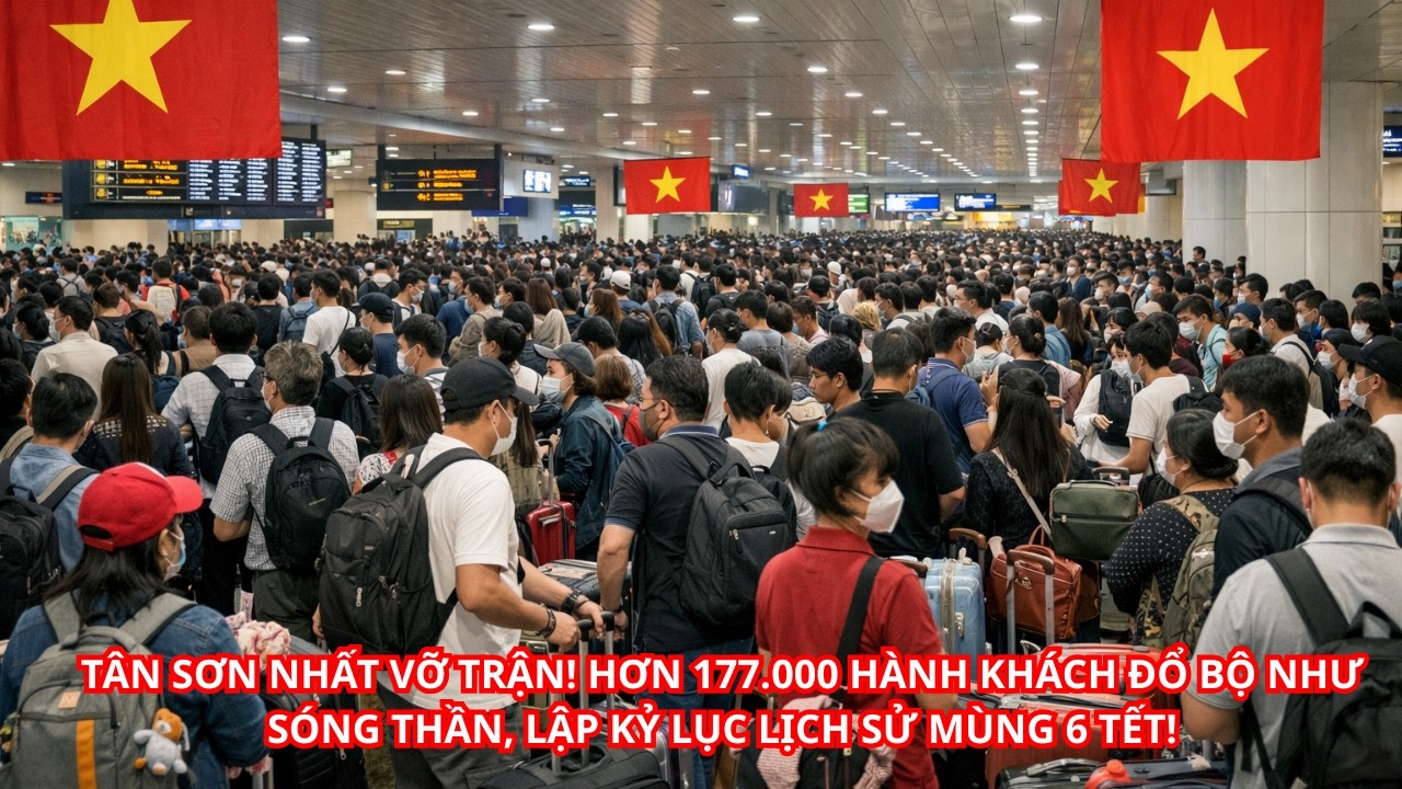 TÂN SƠN NHẤT VỠ TRẬN! HƠN 177.000 HÀNH KHÁCH ĐỔ BỘ NHƯ SÓNG THẦN, LẬP KỶ LỤC LỊCH SỬ MÙNG 6 TẾT!