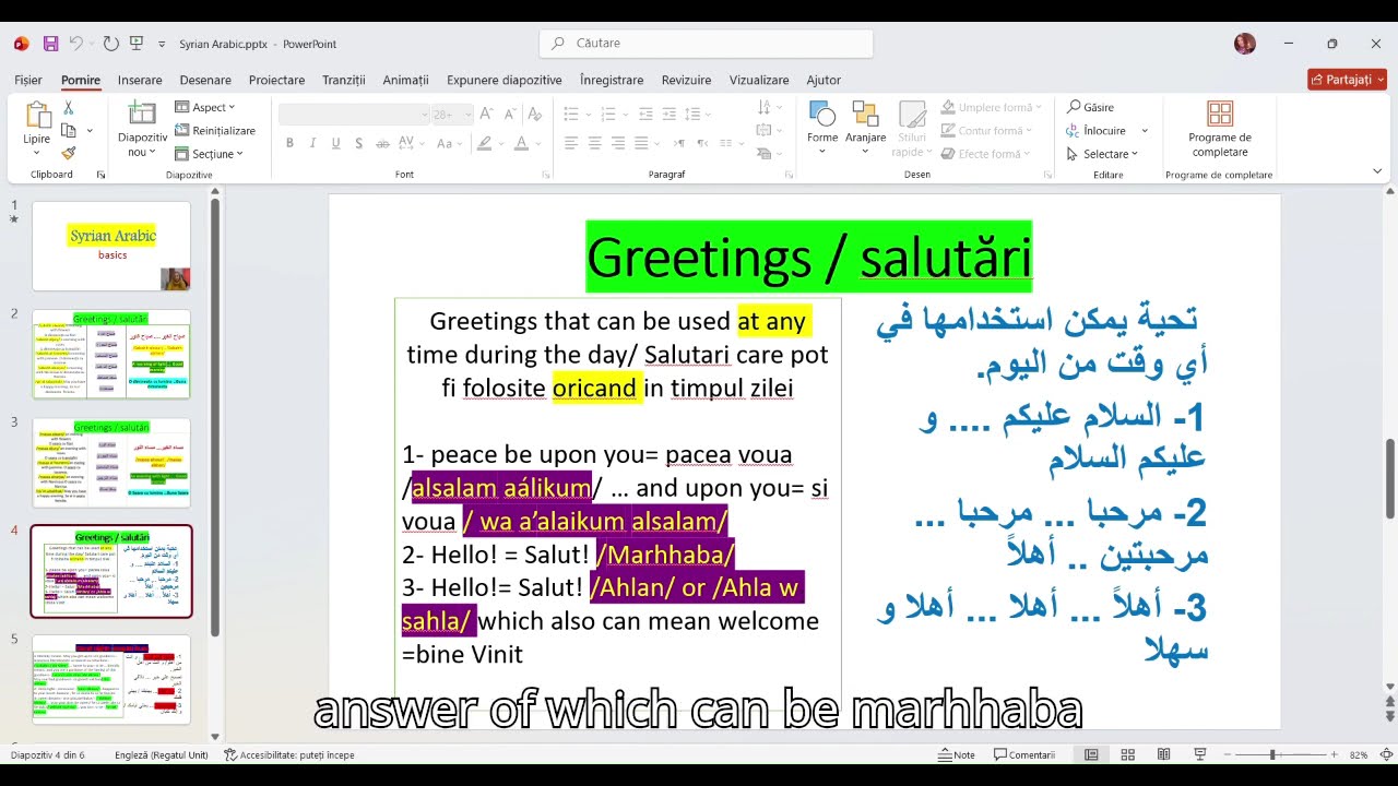 Greetings in Arabic