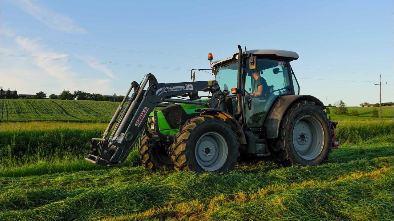 Sianokosy 2019 Koszenie Trawy 12KM/H Deutz Fahr Agrofarm 410G JF-Stoll |1080p60| Cutting Grass