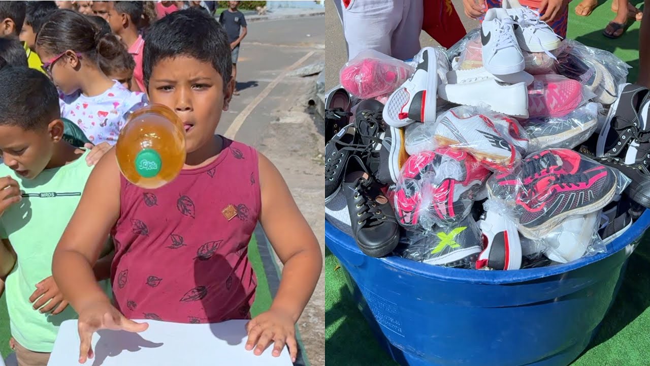 DESAFIO NA RUA: Acerte a Garrafa e Ganhe SAPATOS!
