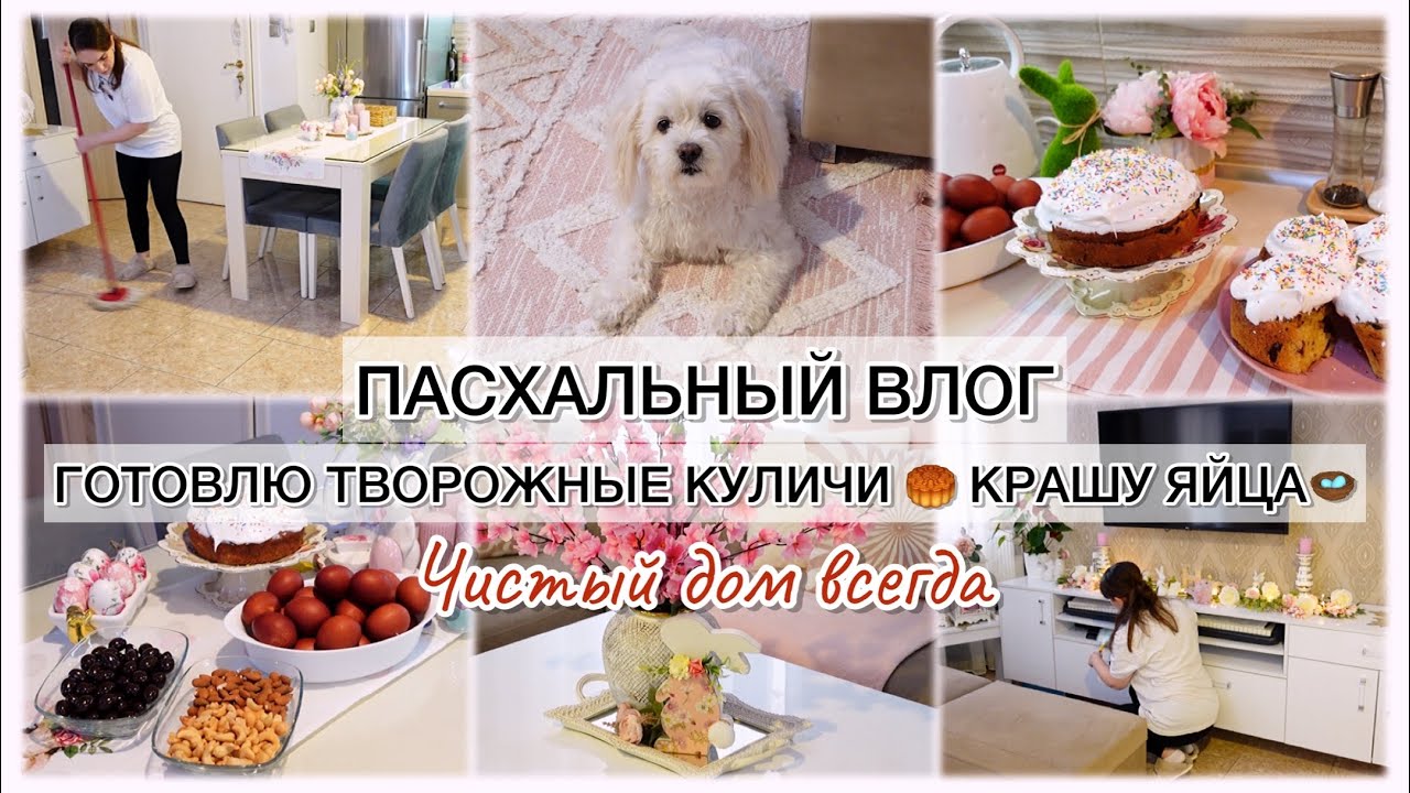 ПАСХАЛЬНЫЙ ВЛОГ 🕊️ГОТОВЛЮ ТВОРОЖНЫЕ КУЛИЧИ 🥮 КРАШУ ЯЙЦА 🪺