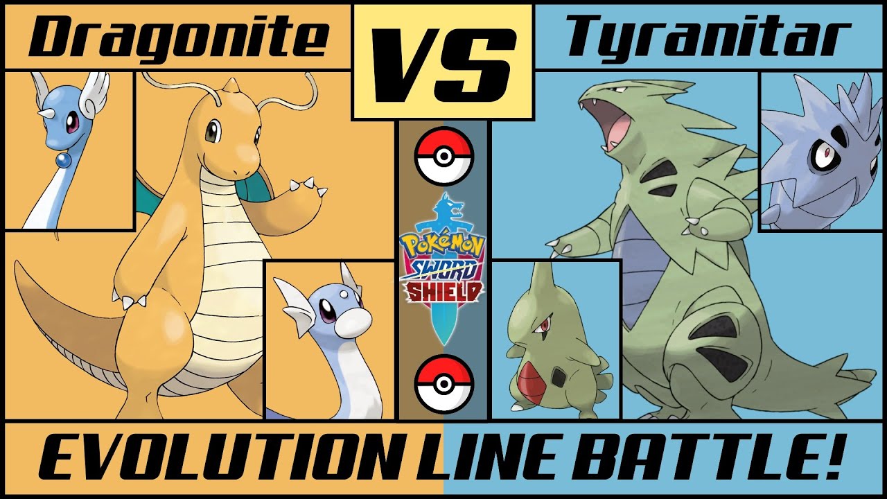 DRAGONITE vs TYRANITAR | Pokémon Evolution Line Battle
