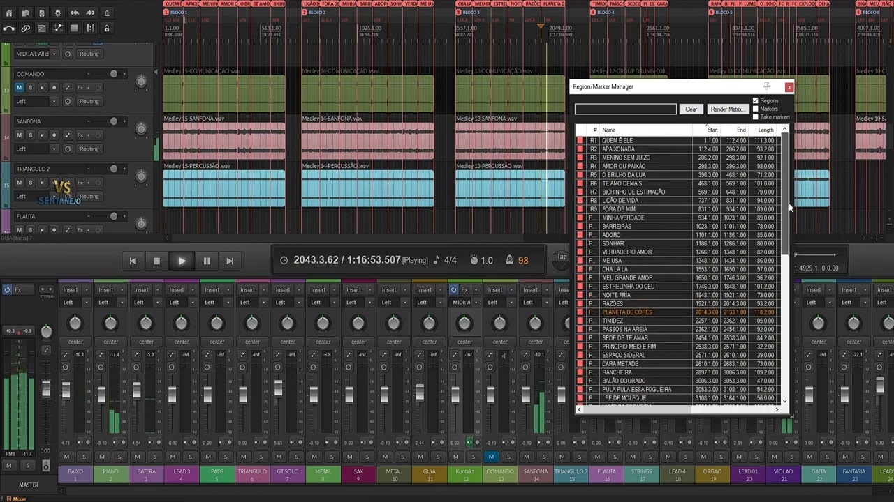 VS MULTIPISTA DE SET FORRO DAS ANTIGAS SHOW MONTADO EM PLAYBACK E VS MULTITRACK