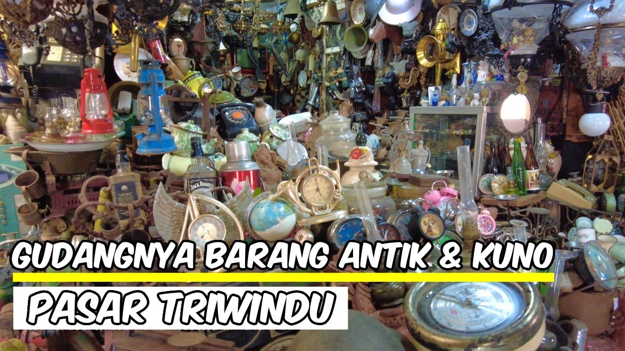 PASAR TRIWINDU, PUSATNYA BARANG ANTIK KUNO DI SOLO, Keris, Jam Kuno, Perkakas Antik, TV Jadul DLL