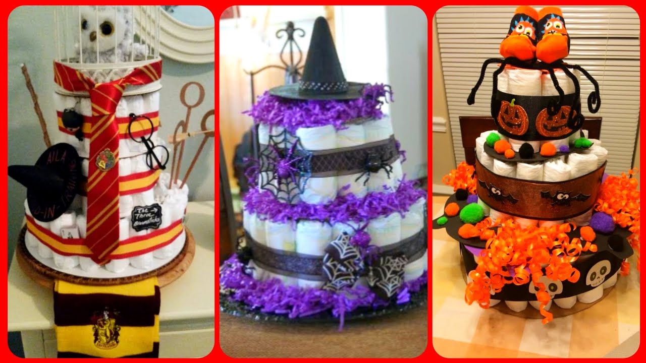 Beautiful Halloween party diapers cake designs