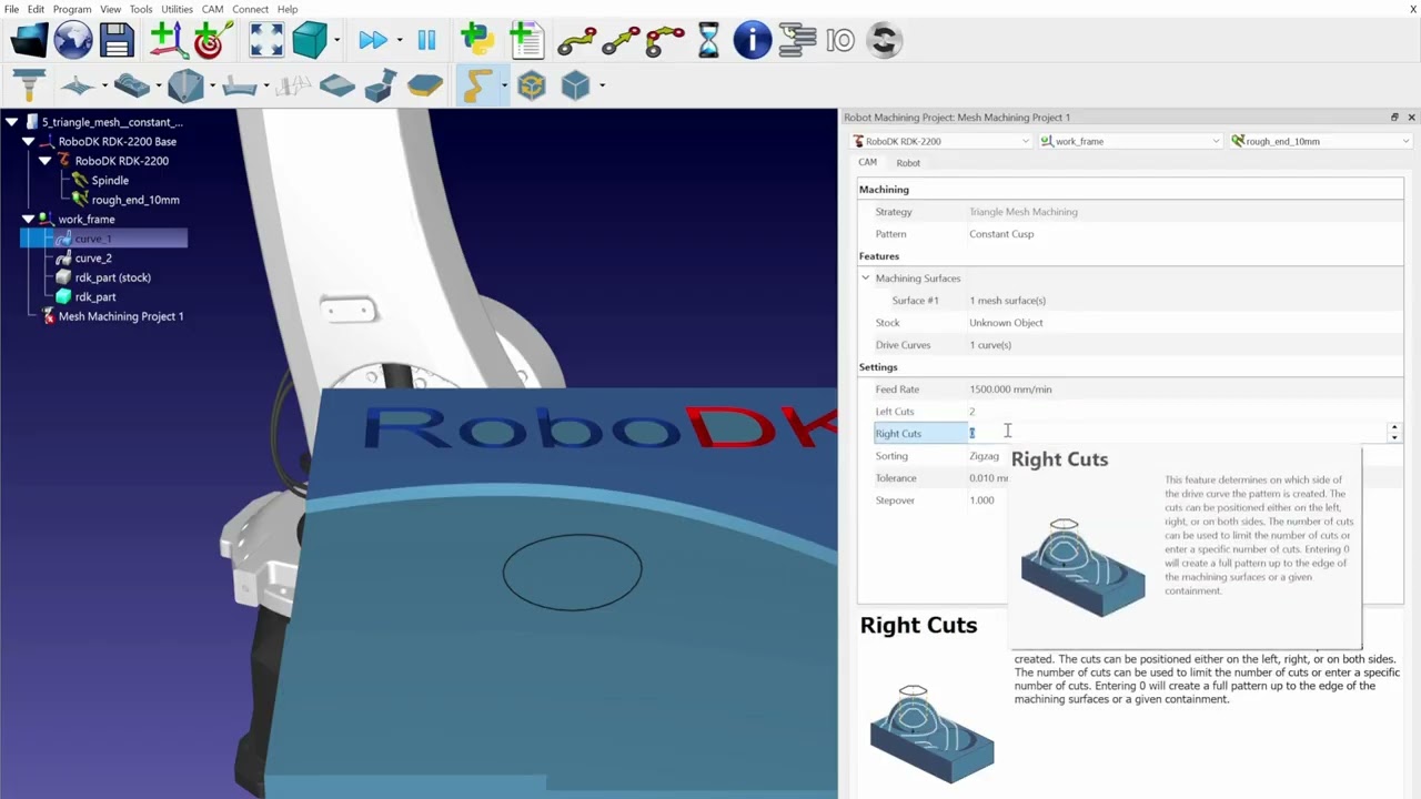 Constant Cusp - Machining Strategy - RoboDK CAM