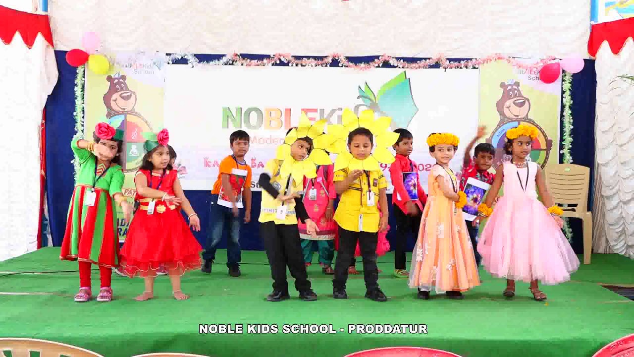 Rhyme Sa Sing The Sun Flower in KARADI DAY held on 9th Jan 2020 at Noble Kids School Proddatur.