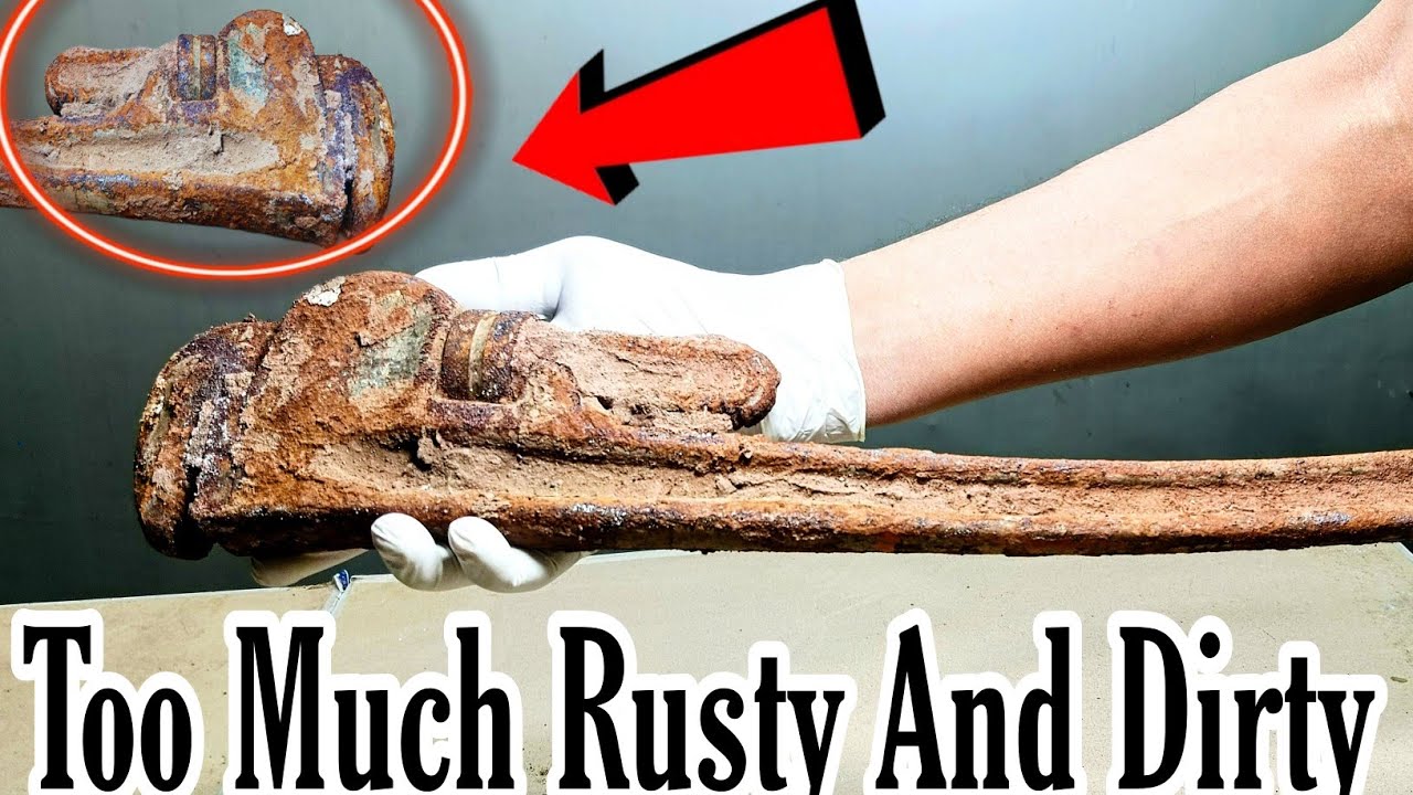 70 years Underground very rusty Unique Giant 24 inches Pipe wrench