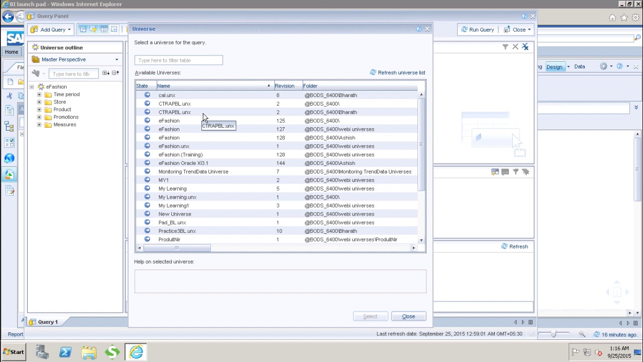 SAP Webi - Merge Dimension