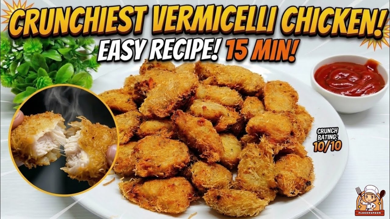 CRUNCHIEST Vermicelli Fried Chicken Recipe! 15 MIN Easy Recipe