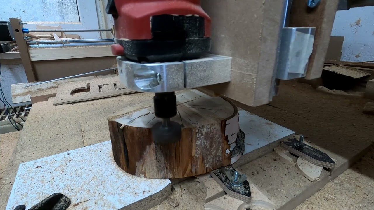 Planfr&auml;sen des Werkst&uuml;cks f&uuml;r Flasche | Baumscheibe  | Nur Fr&auml;sung | Video Reihe Estlcam Funktionen