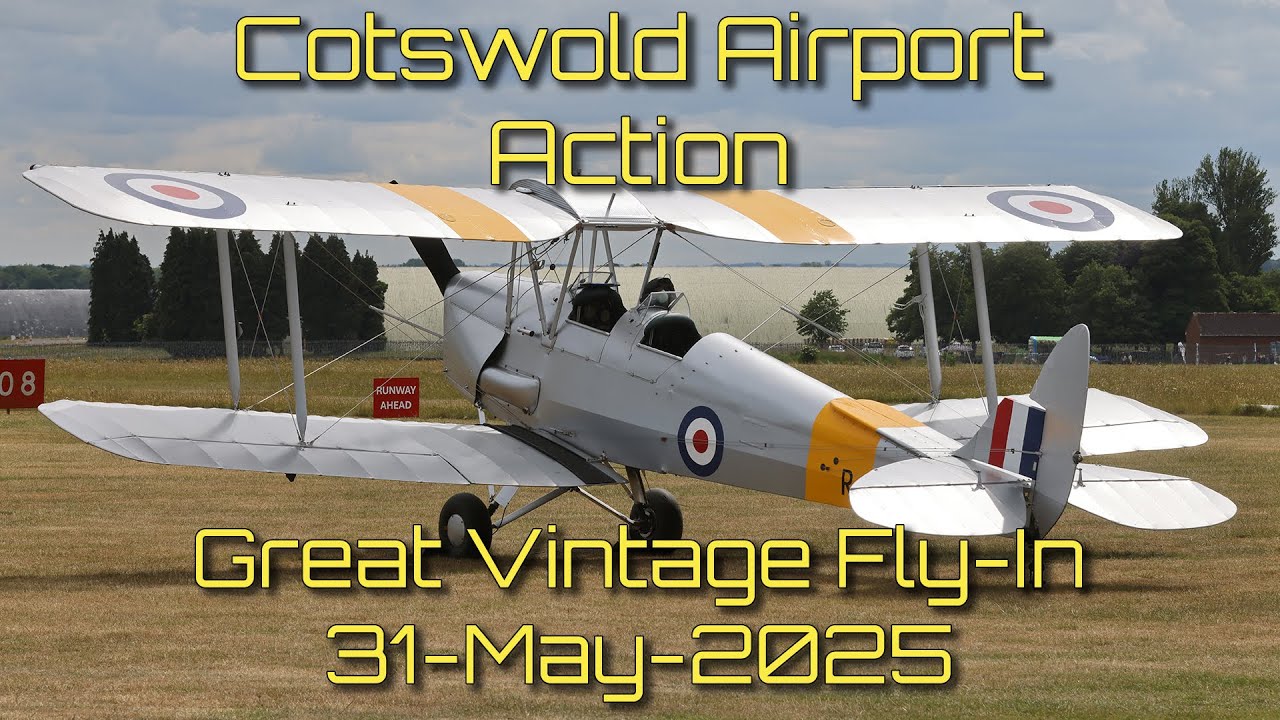 The Great Vintage Fly-In at Cotswold Airport | Spitfires, Stearman, Tiger Moths, Vampire T.11 & More