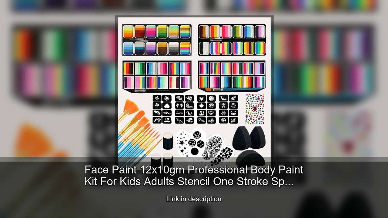 Face Paint 12x10gm Professional Body Paint Kit For Kids Adults Stencil One Stroke Split Cake Ra