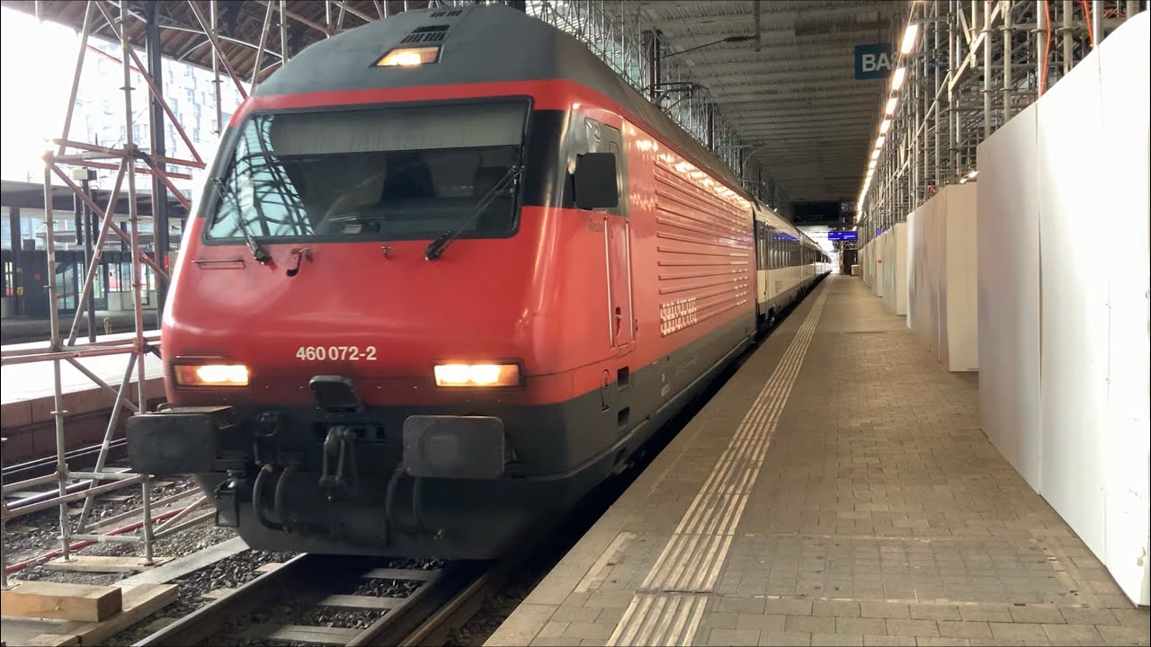 Ausfahrt des IC61 in Basel SBB auf Gleis 8