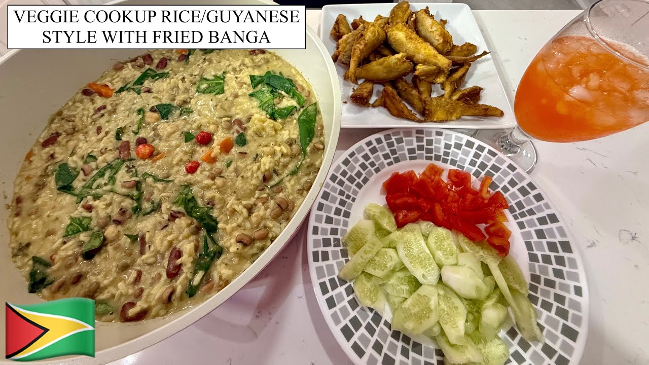 Овощной рис по-гайански с жареными бангами